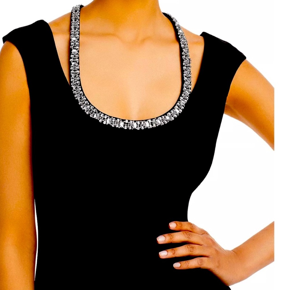 AQUA
Embellished Neck Sheath Dress worn once for 2 hours .